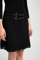 Pleated short dress black women
