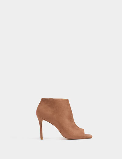 Half-open stiletto sandals brown women