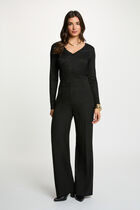 Fitted v-neck t-shirt black women