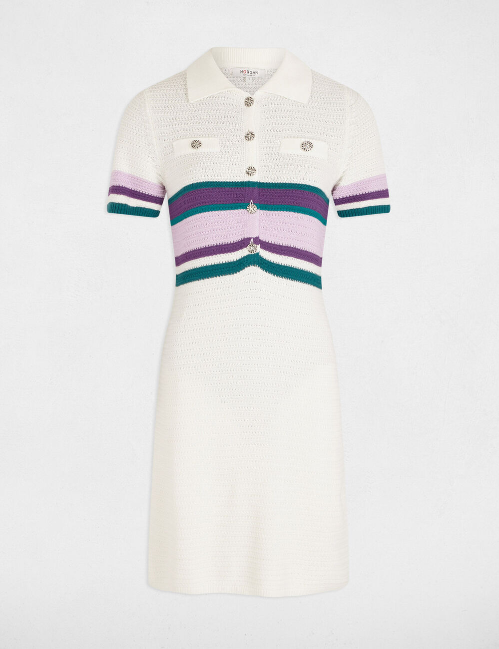 Fitted mini knitted dress white women