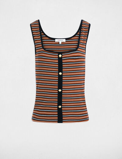 Striped square-neck tank top multicolor women