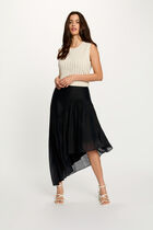 Asymmetric high-waisted skirt navy blue women