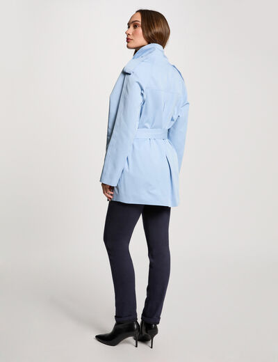 Loose short trenchcoat sky blue women