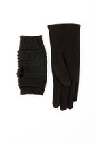 Gants en maille avec strass noir femme