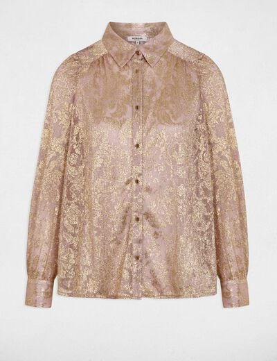 Shirt with a notched collar gold yellow women