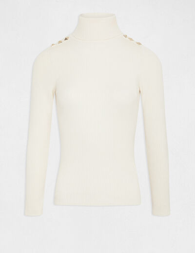 Long-sleeved jumper with turtleneck ivory ladies'