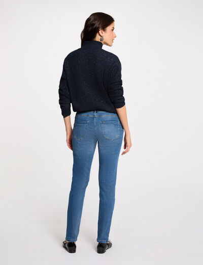 Standard waisted slim jeans stone wash denim women