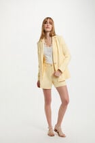 Blazer with patch pockets pastel yellow women