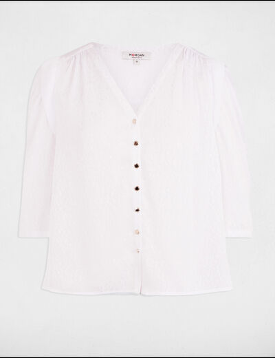 3/4-length sleeved shirt white women