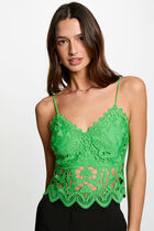 Crop top thin straps green women