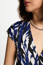 Robe courte ajustée imprimée multicolore femme