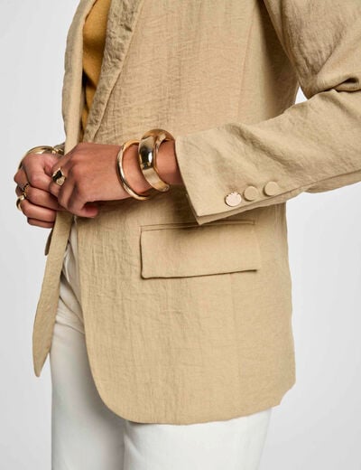 Loose short jacket beige women