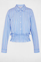 Striped cropped shirt sky blue women