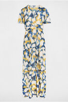 Printed maxi straight dress multicolor women