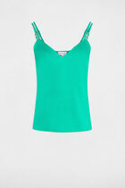Satin top with straps green women