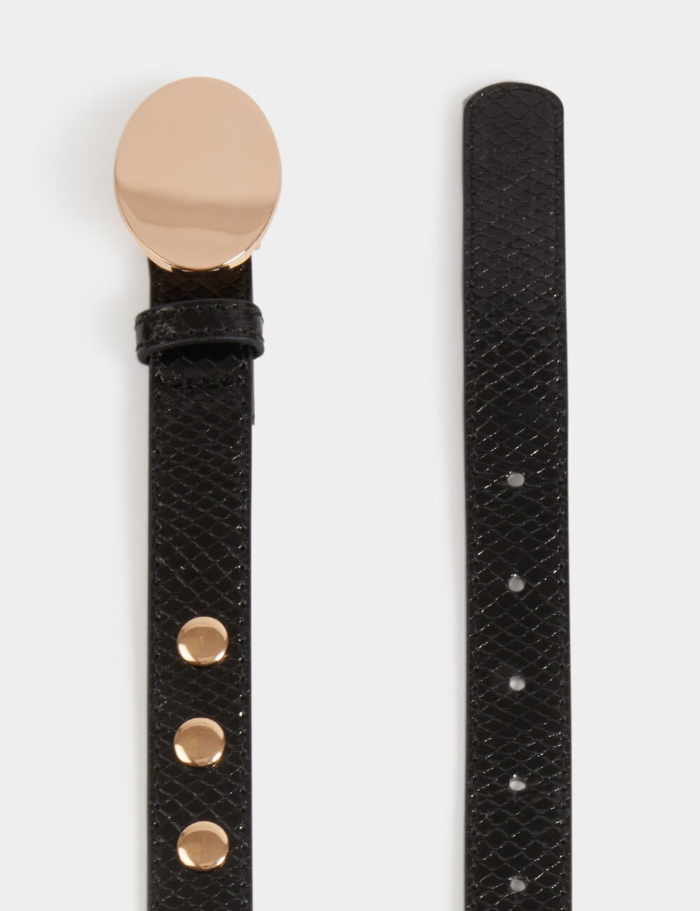 Ceinture fine cloutée noir femme