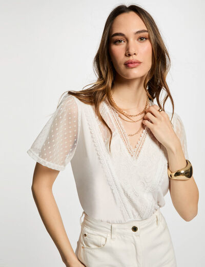 Short-sleeved t-shirt white women