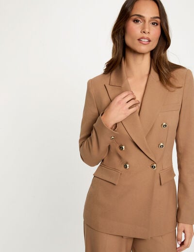 Sleeveless fitted blazer brown women