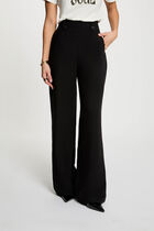 High-waisted wide-leg trousers black women