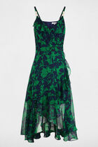 Midi wrap dress meadow green women
