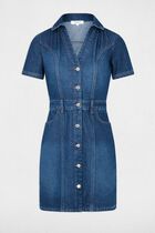 Robe courte ajustée en jean jean brut femme
