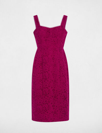 Embroidered lace sheath dress plum women