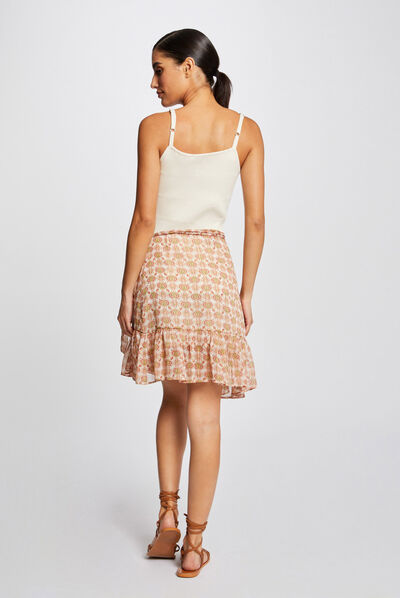Wrap skirt abstract print multico ladies'