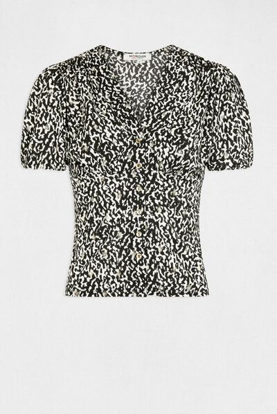 T-shirt animal print with buttons multico ladies'