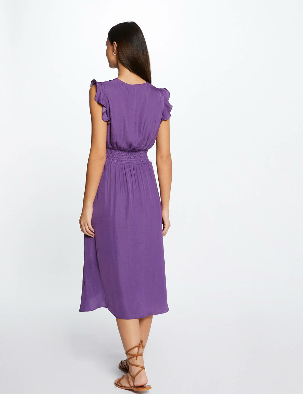 Sleeveless loose straight dress dark purple women