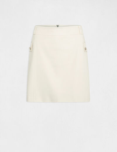 Straight skirt with buttons medium ecru ladies'