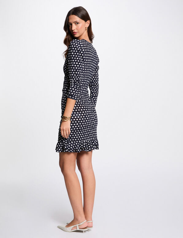 Mini fitted polka dot dress multicolor women