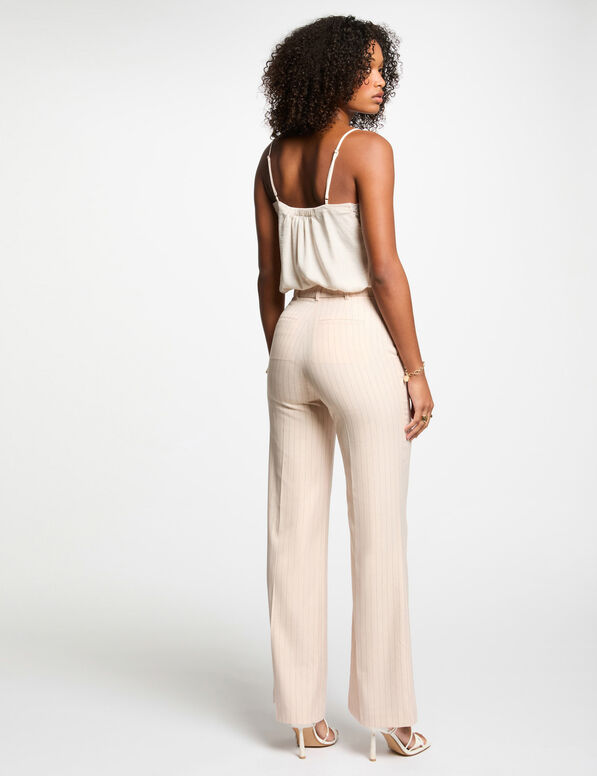 striped wide leg trousers light pink women Striped wide leg trousers light pink women