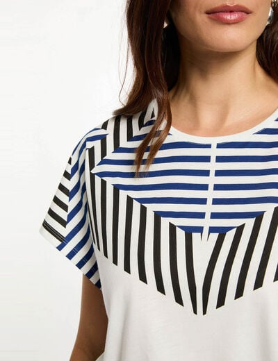 Cropped t-shirt with round neck white women