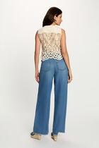 Sleeveless lace cardigan cream women