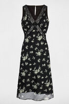 Lace dress with v-neck multicolor women