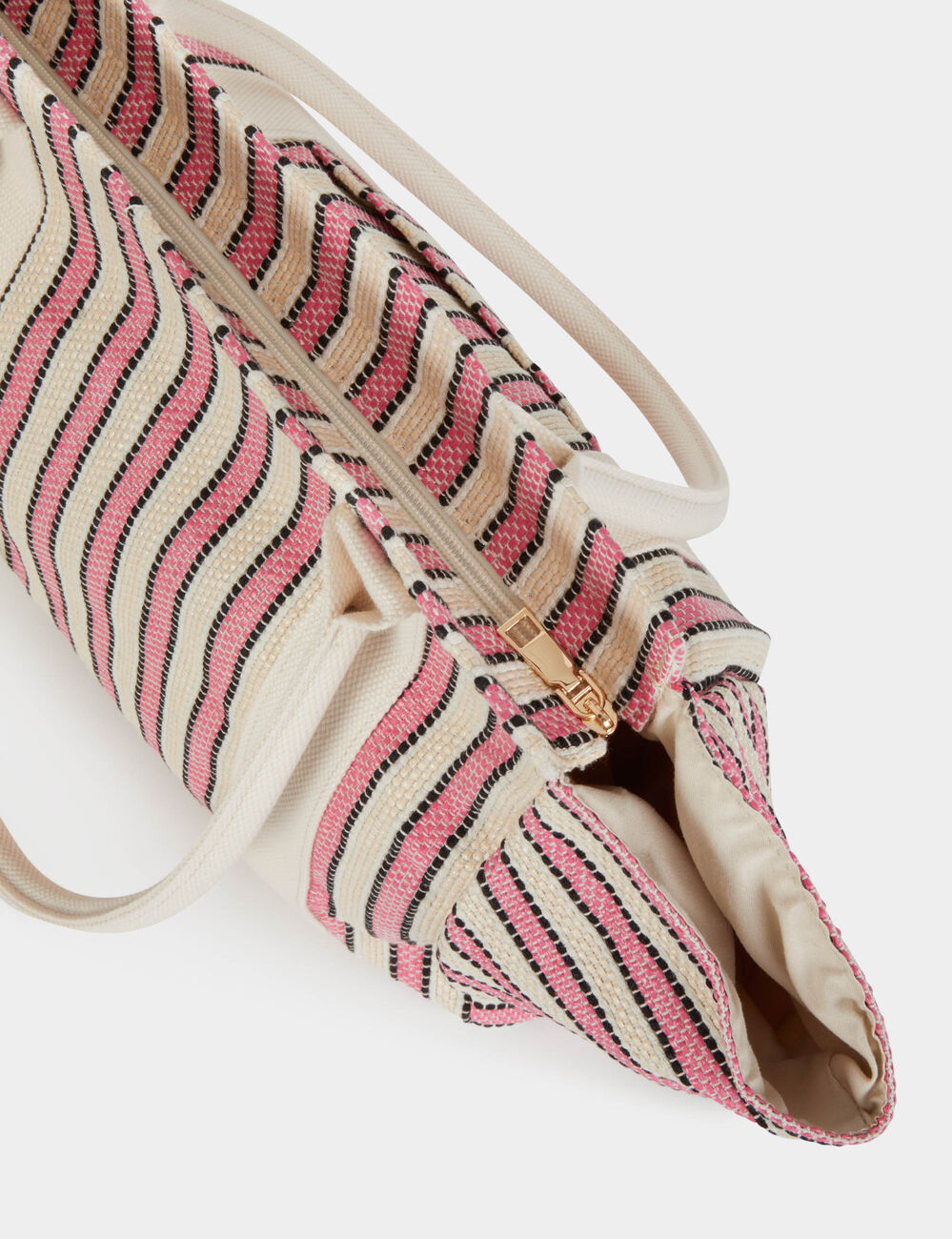 Striped tote bag ivory women