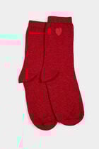 Set of 3 heart socks multicolor women