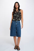 Sleeveless top with tie neck multicolor women