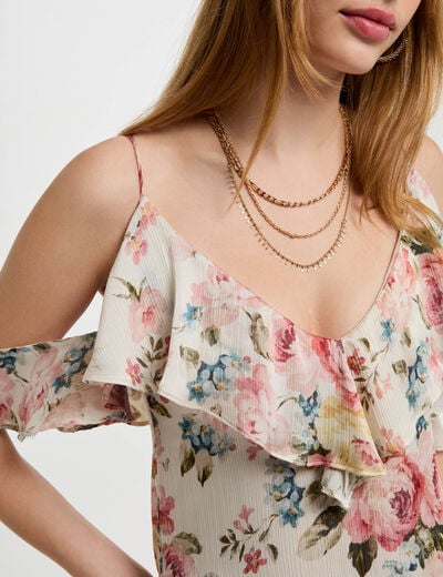 Printed maxi straight dress multicolor women