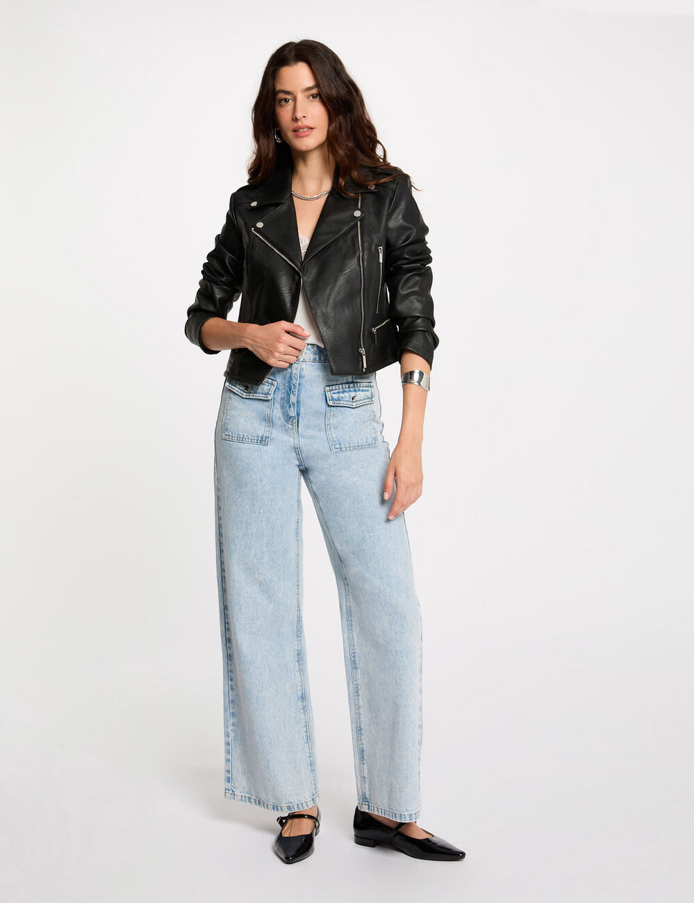 Straight jacket notched lapel collar black women