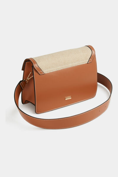 Flap bag with strap chestnut brown ladies'