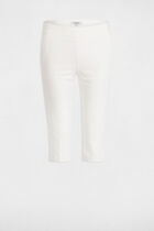 Pantacourt slim blanc femme