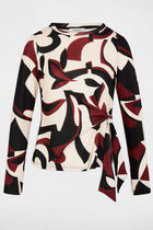 Knotted round neck t-shirt multicolor women