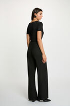 Fitted v-neck t-shirt black women