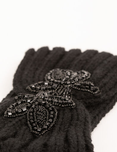 bandeau avec detail en perles noir femme Bandeau avec détail en perles noir femme