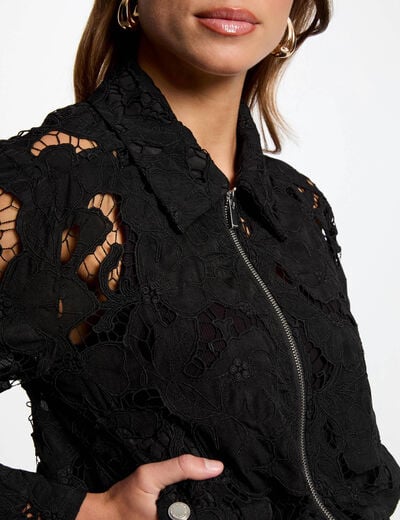 Short laced jacket black women