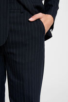 Pantalon flare à rayures bleu marine femme