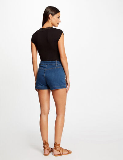 Short-sleeved t-shirt with lace black women