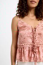 Printed top with straps multicolor women