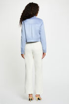 Fitted suede jacket lavender blue women